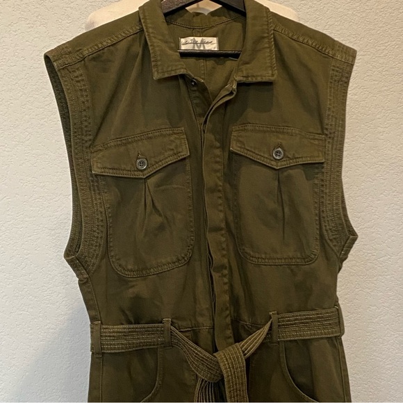 Free People Sydney Denim Coveralls in Green Sleeveless size Medium - Picture 9 of 12